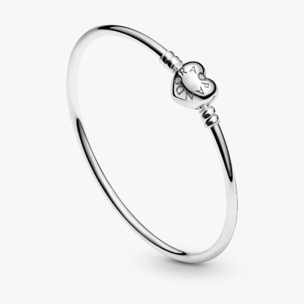 Pandora Silver Heart Charm Bangle